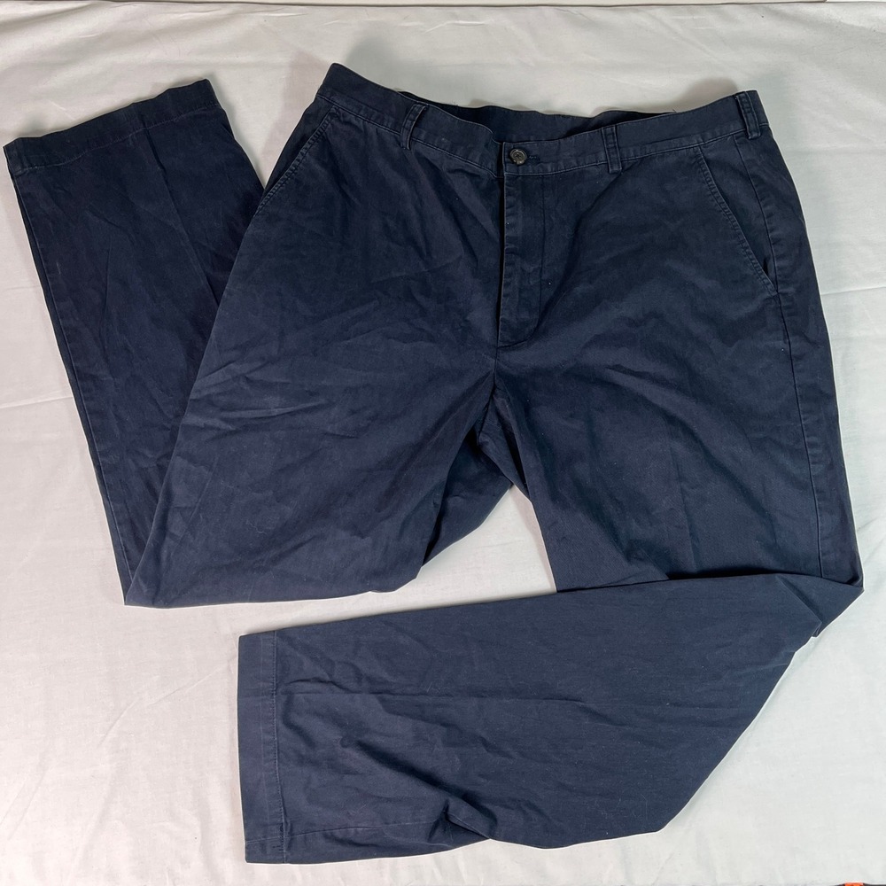 Brooks Brothers Chinos Mens 38x32 Navy Blue Excellent 346 Cotton Straight Pants